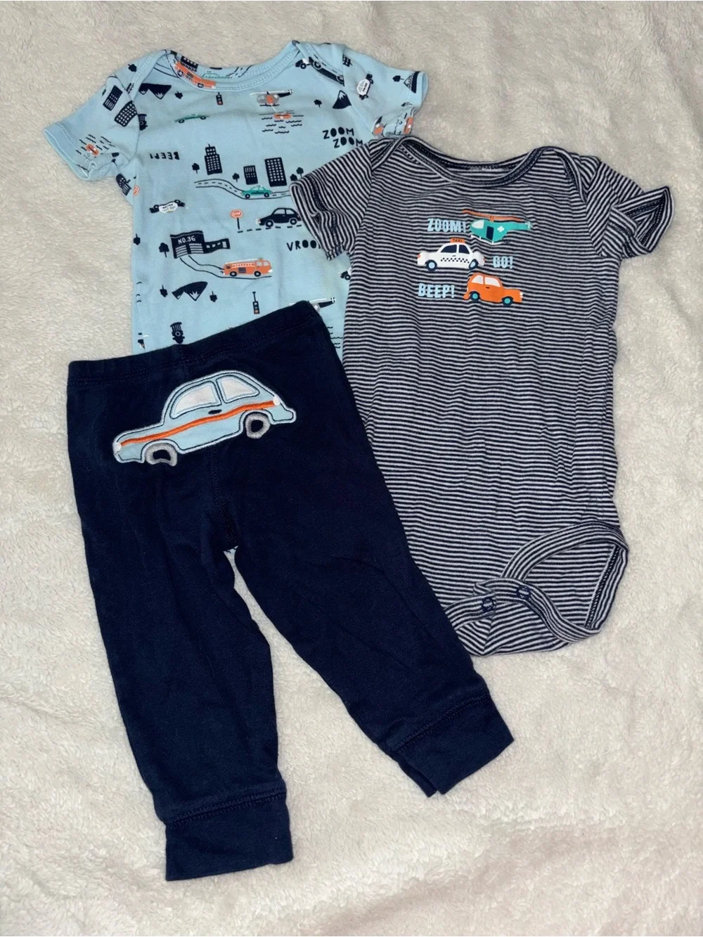 Carter's Navy, Light Blue & Gray Boys 3-Piece Car Matching Set